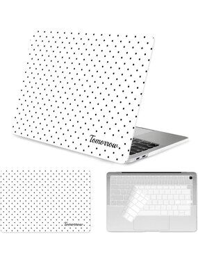 Stylish Cream & Black Polka Dot MacBook Air 13" Hard Shell Case + Keyboard Cover